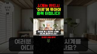 시계는 ‘이곳’에 두어야 재물복 폭발합니다! 풍수적으로 좋은 곳에 시계 두셔서 로또 당첨운 받아가세요! #재물복 #로또당첨운 #풍수인테리어 #대운상승