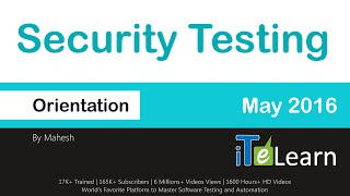 Security Testing Live Training Orientation For Beginners