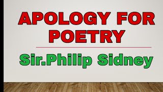 Apology for Poetry | Philip Sydney | essay explanation and notes