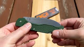 Ontario OKC Camp Plus Santoku Folding Knife Green - ON4305