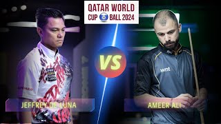 JEFFREY DE LUNA VS  AMEER ALI | QATAR WORLD CUP 10 BALL 2024 | LAST 8  #highlights