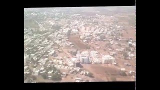 Landing at Nanded Airport.. Nanded city aerial view in year 2012.