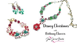 Disney Christmas Mickey \u0026 Minnie Jewelry Set Tutorial! Bracelet, Necklace \u0026 Earrings DIY! 🎄🎄🎄