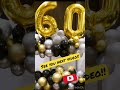 #shorts 60th birthday balloon decoration, 60 number balloons and balloon garland on the DJ station