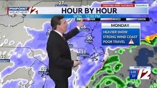 WPRI 12 Weather Forecast 2/20/26 Nor'easter Sunday night into Monday