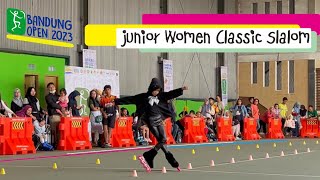 classic slalom junior women, gagal trick, Bandung skate open, | inline freestyle championship