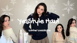 $150 YesStyle Haul | Korean Skincare and Winter Clothing Haul | Viral Kbeauty Products