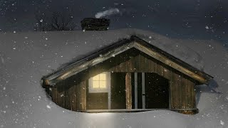 Blizzard at a Snow-Covered Wooden Cabin┇Howling Wind┇Nature Sounds for Sleep, Study & Relaxation