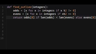 Python - Find The Parity Outlier | Codewars 6KYU