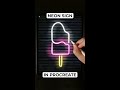 Realistic Neon Sign (Digital Art) #Shorts #Procreate