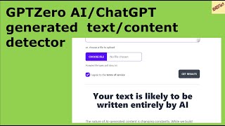 GPTZero AI ChatGPT generated  text/content detector Text Perplexity Score Burstiness Score