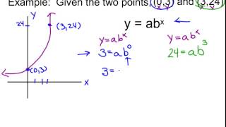 Given two points, what is the exponential equation?