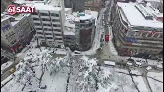 TRABZON KIŞ MEVSİMİNDE HAVADAN GÖRÜNTÜ. MUHTESEM