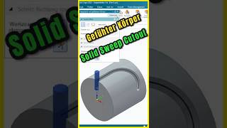Solid Edge - Solid Sweep Cutout | Milling along the cylindrical surface #cad #construction