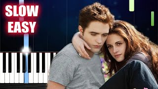 Bella's Lullaby (Twilight) - SLOW EASY Piano Tutorial