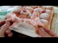 spring~ sakura coloured pull apart bread 桜色ちぎりぱん 練乳粒ジャム