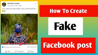 Facebook Fake Post Create || how to create fake facebook post generator 2024