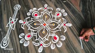 Dhanurmasam Special rangoli | Simple Geethala muggulu | Side border rangoli designs