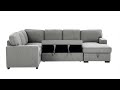 urban cali santa cruz large sleeper sectional sofa bed with storage chaise in solis dark grey