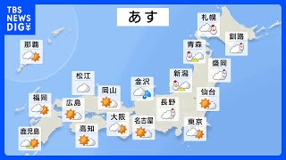 明日の天気・気温・降水確率・週間天気【１月17日 夕方 天気予報】｜TBS NEWS DIG