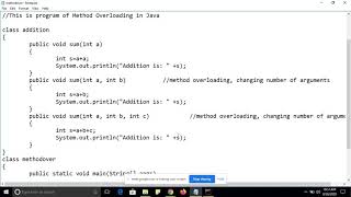 #5 Programming in Java for Beginners | Method Overloading (Different Ways) | Function Overloading