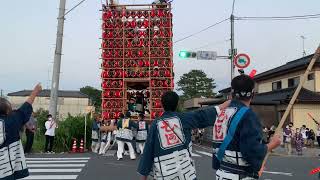 上清久天王様　東提灯山車上清久交差点到着