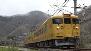 【4K】JR伯備線　普通列車115系電車　ｵｶG-01編成