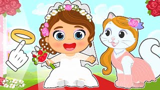 LILY and KIRA 👰💘 dress up as Bride and Bridesmaid 💍💐