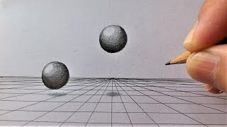 Very Easy!! How to drawing 3D floating BALL - Pencil drawing - 3D Trick Art on paper