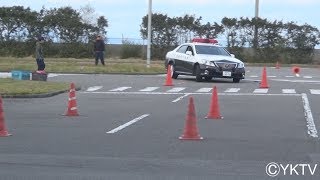 200系クラウンパトカー  コーナリングからのフルブレーキ！！