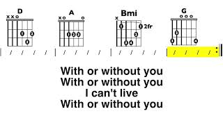 With or Without You (U2) Chord and Lyric Play-Along