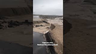 Road washed out in Mojave, California