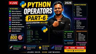 🐍 Python Operators | Python Tutorial for Beginners | Part 6 #python #operators #programming #coding