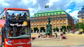 Stockholm | Sweden | Red City Bus | Hop-on Hop-off Bus Tour 🚌| relaxing music 🎶