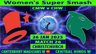 Canterbury Magicians Women vs Central Hinds Women | CM W vs CH W | Women's Super Smash 2024-25 Live