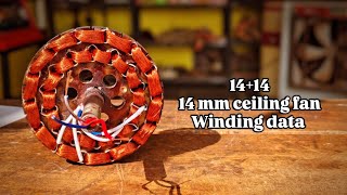 14 +14 slot  14 mm. ceiling fen winding data #electrical #automobile