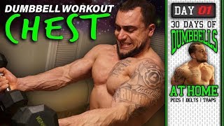 Home Chest Workout with Dumbbells | 30 Days to Build Pecs, Delts & Trap Muscles - Dumbbells Only!