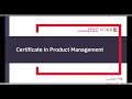 Certificate in Product Management Webinar Info Session- Dec 2021