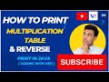 Multiplication Table || Table Print in java || Reverse Table ||CodingWithved || Coding ved || JAVA