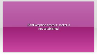 JSchException timeout: socket is not established