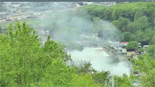 Crews continue to battle Moundsville Fire