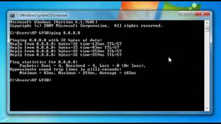 How to ping test an IP address (Google) / internet connection in cmd (command prompt) of Windows 7.