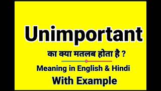 Unimportant meaning in Hindi | Unimportant ka kya matlab hota hai | daily use English words