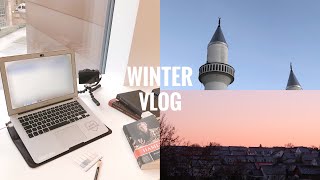 ☃️ a cozy winter vlog: preparing for midterms, first snow, studying, finding meaning