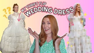 Sewing My Dream Wedding Dress (Ultimate Thrift Flip Transformation) | DIY Wedding Dress