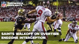 Saints pick off punter's pass in endzone for OT win vs. Bucs | NFL Throwback Highlights
