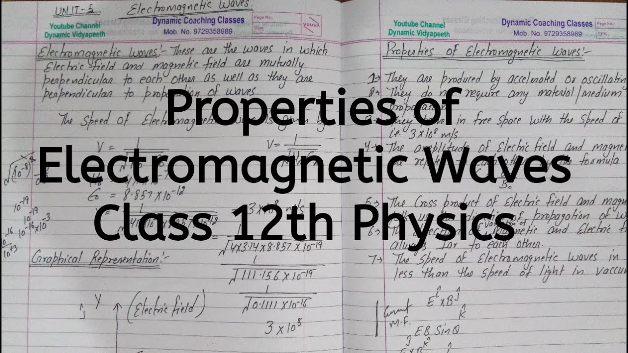 Characteristics Or Properties Of Electromagnetic Waves, Chapter 8 ...