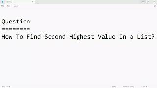How To Find Second largest Number In List By Using Python #python #coding #pycharm