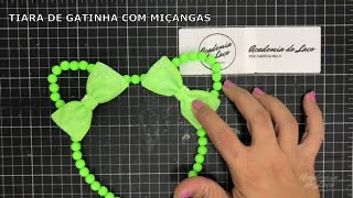 PAP Tiara de Gatinha com miçangas passo a passo