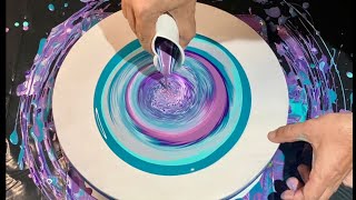 Turquoise, Violet and Purple - WOW! The BEST color combo? Fluid Art / Acrylic Pouring Tutorial